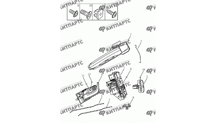 Замок двери задней Geely