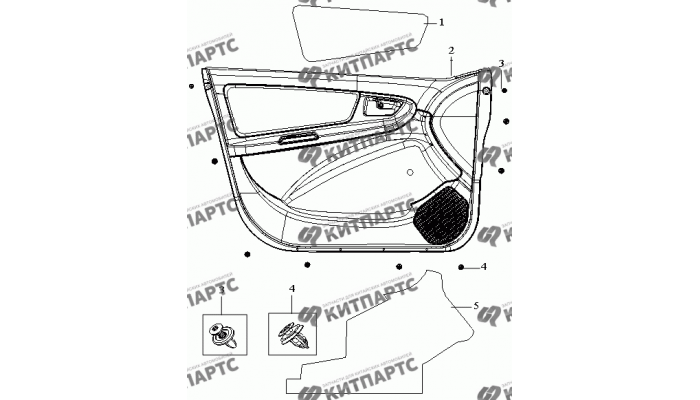 Обивка двери передней левой в сборе Geely